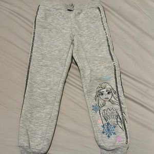 Frozen Elsa glitter striped sweatpants/joggers Size 6